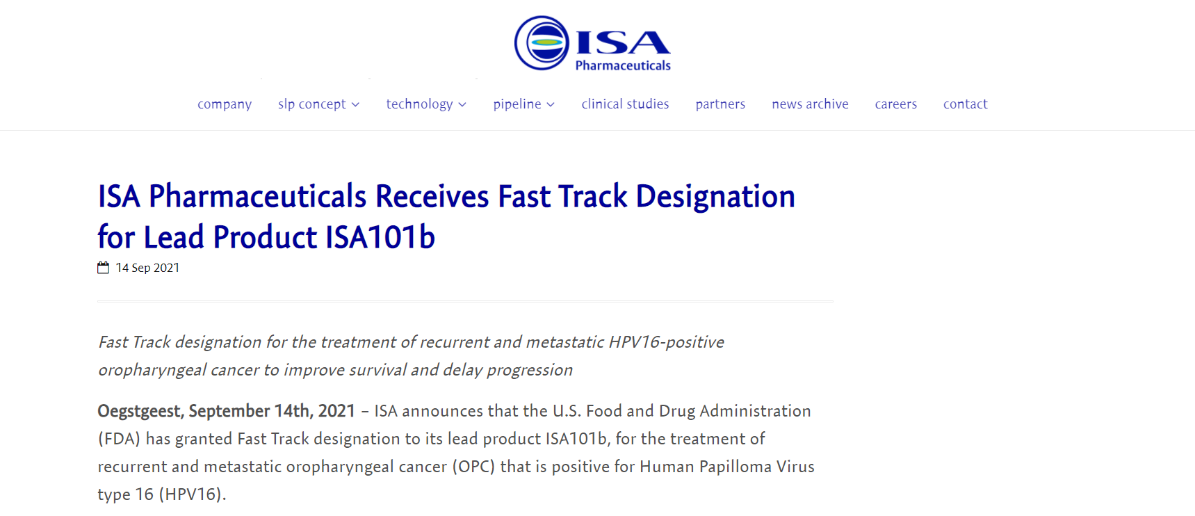 奥来恩医药-ISA Pharmaceuticals官网